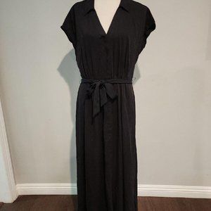 H&M Women's Dress Black Size M Short Sleeve  Button Down Shirt  Dress